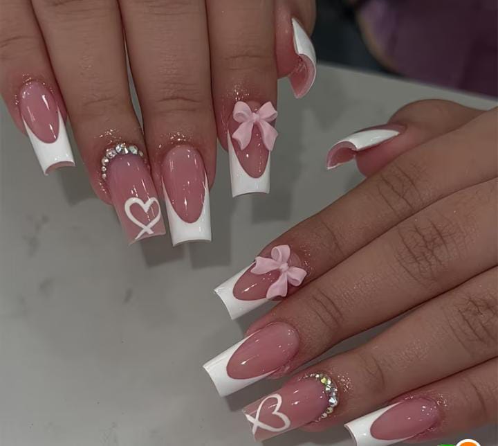 Pink Bow Press-Ons